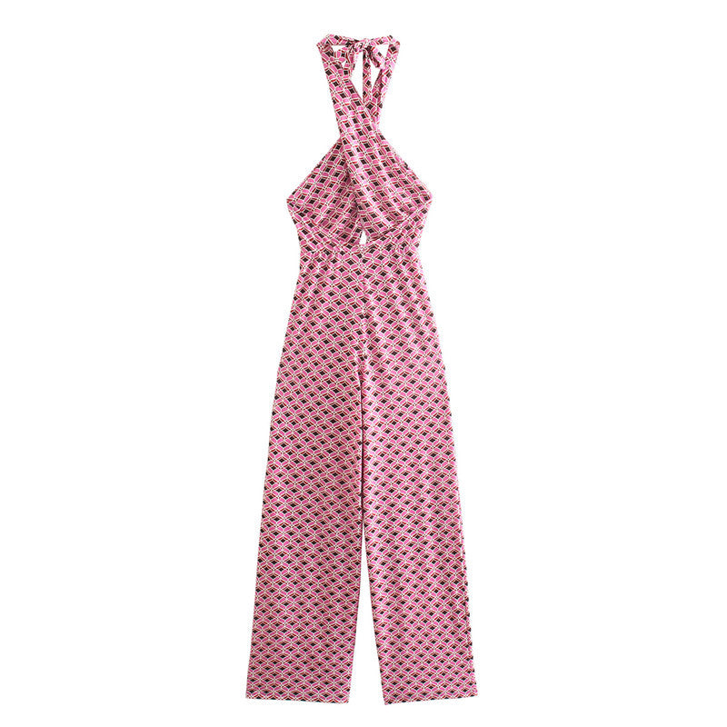 High Waist Casual Cross Women's Jumpsuit