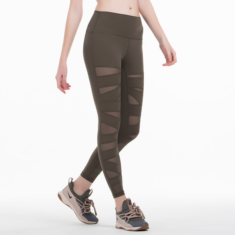 Net Gauze Stitching Slim Hip-Lifting Women's Legging