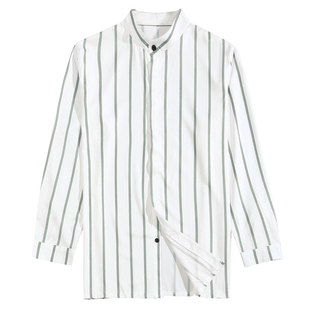 Printed Wide Lapel Button Cardigan Long Sleeve Casual Men's Shirt