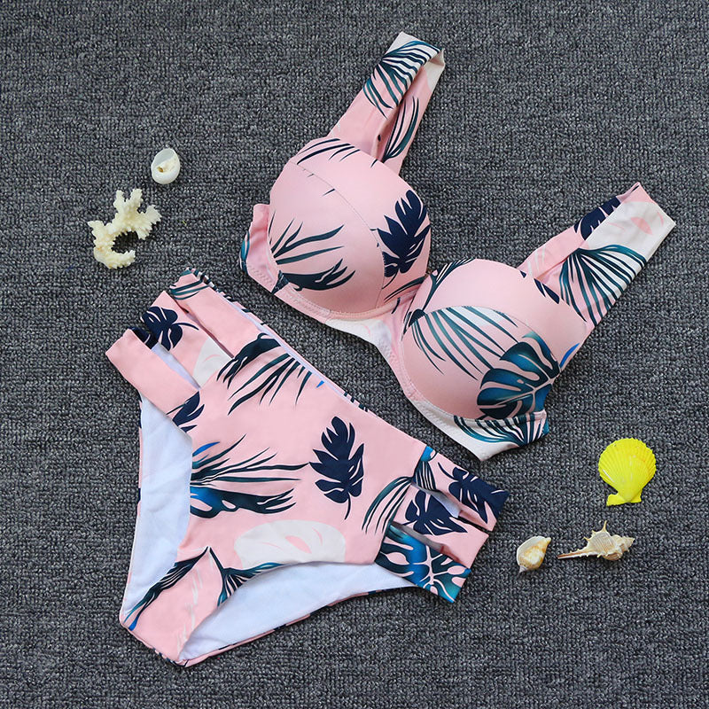 Fresh Print Split Women's Bikini Swimsuit