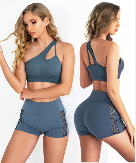 Beautiful Back Hollow Shorts Fitness Clothing Women's Sports Set