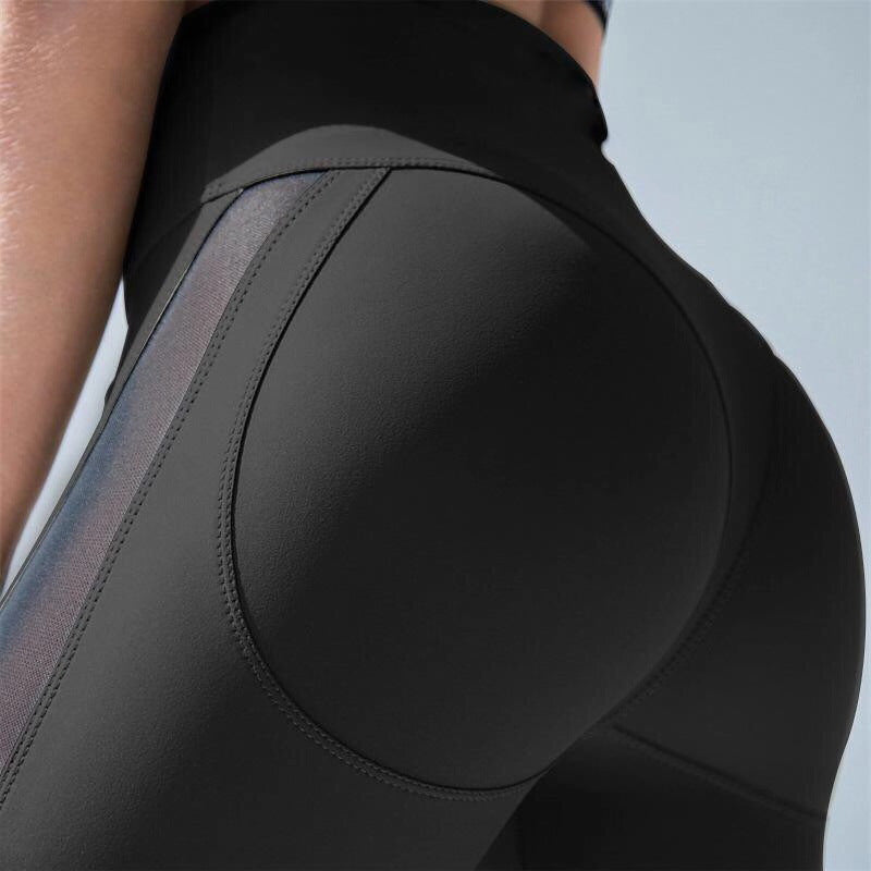 Patchwork Mesh Slim Women's Sports Legging