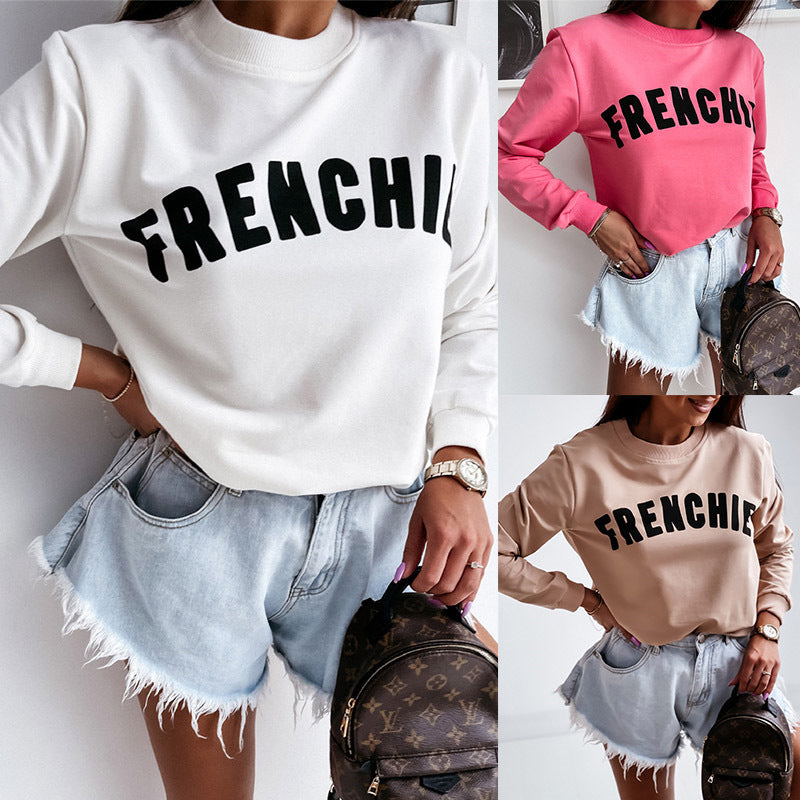 Round Neck Capless Urban Casual Pullover Women's Sweater