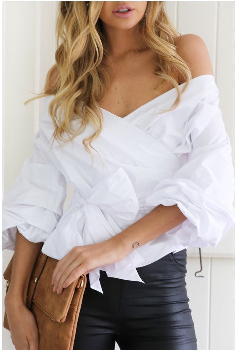 Cross Lace Women's Crop Blouse