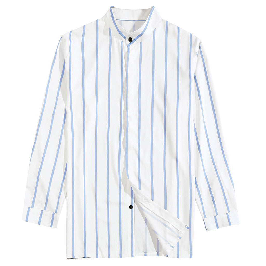Printed Wide Lapel Button Cardigan Long Sleeve Casual Men's Shirt