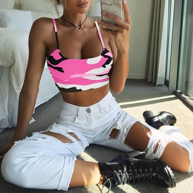 Color Printed Women's Tube Crop Top