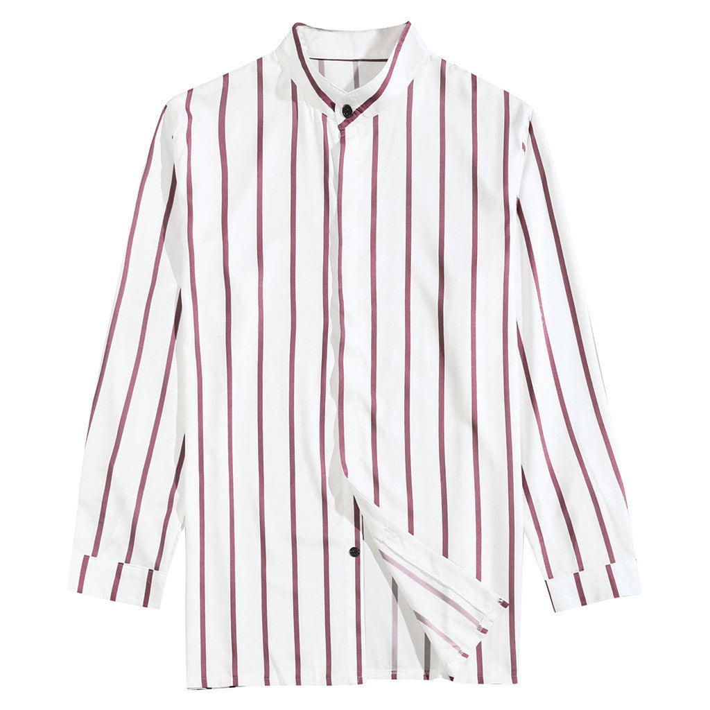 Printed Wide Lapel Button Cardigan Long Sleeve Casual Men's Shirt