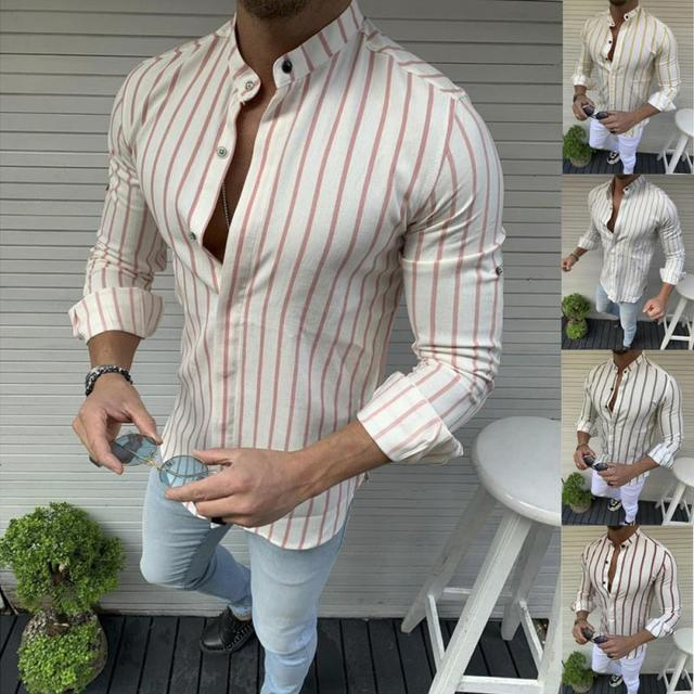 Printed Wide Lapel Button Cardigan Long Sleeve Casual Men's Shirt