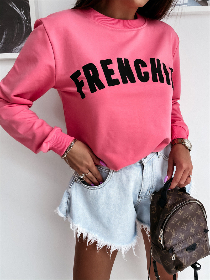 Round Neck Capless Urban Casual Pullover Women's Sweater