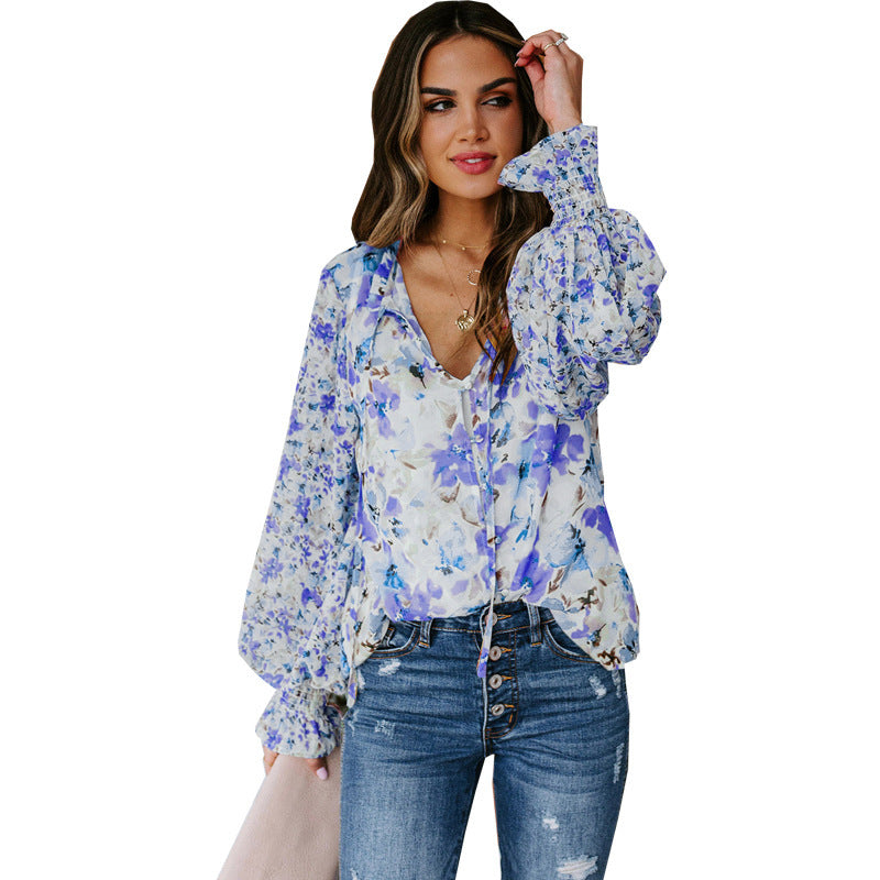 Loose Floral Women's Top