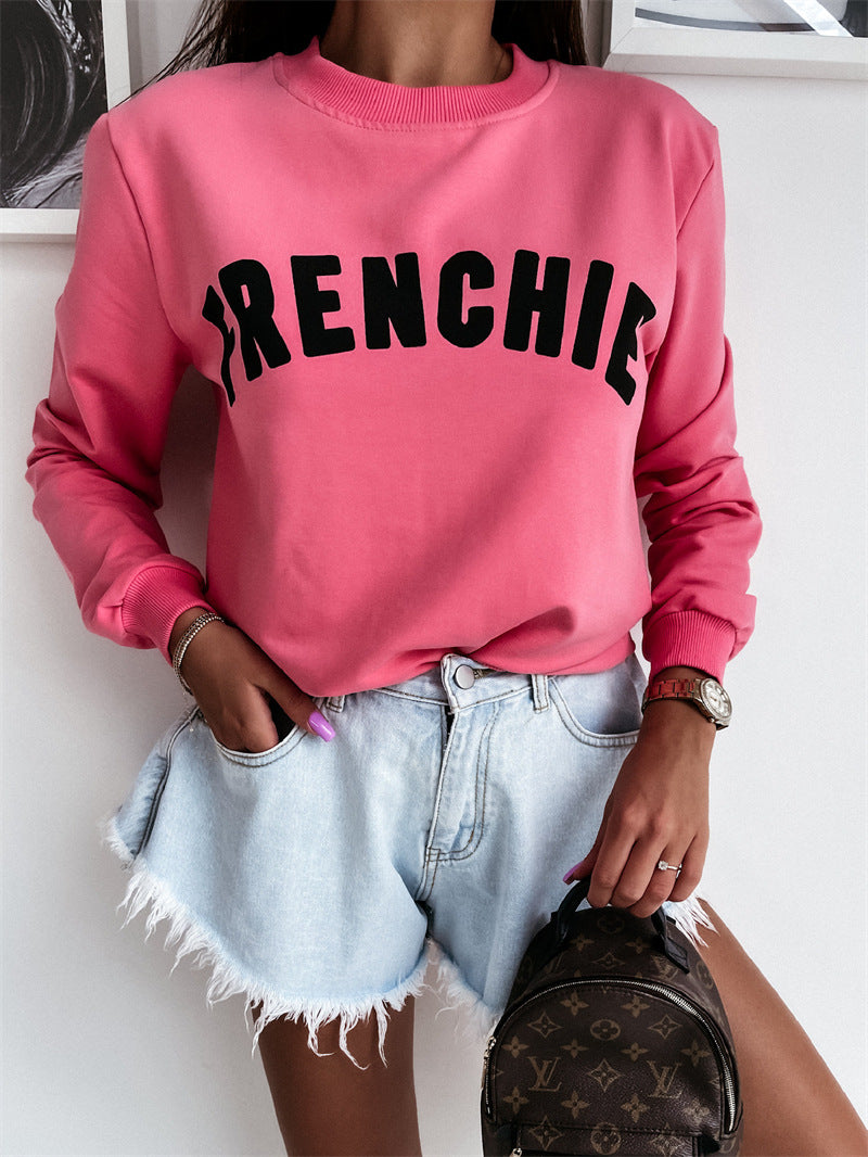 Round Neck Capless Urban Casual Pullover Women's Sweater