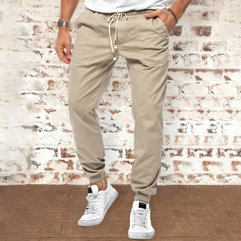 Casual Trendy Loose Men's Pants With Waistband