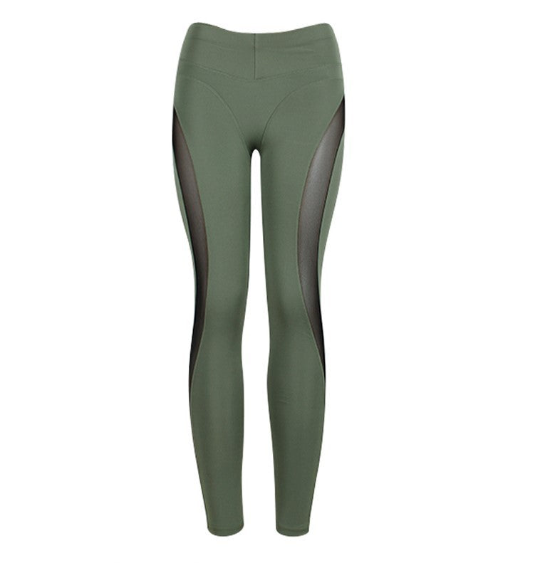 Patchwork Mesh Slim Women's Sports Legging