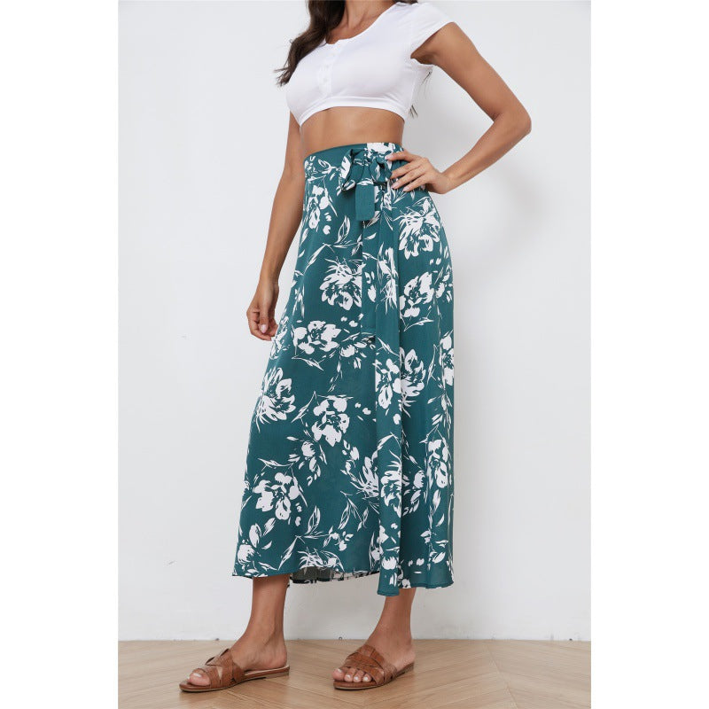 Fashion Floral Print Chiffon Women's Skirt