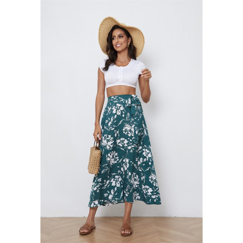 Fashion Floral Print Chiffon Women's Skirt