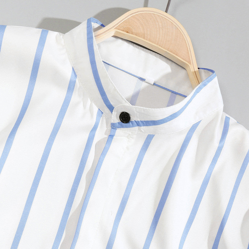 Printed Wide Lapel Button Cardigan Long Sleeve Casual Men's Shirt