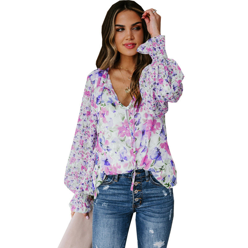 Loose Floral Women's Top