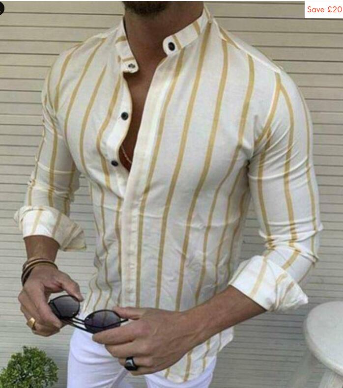 Printed Wide Lapel Button Cardigan Long Sleeve Casual Men's Shirt