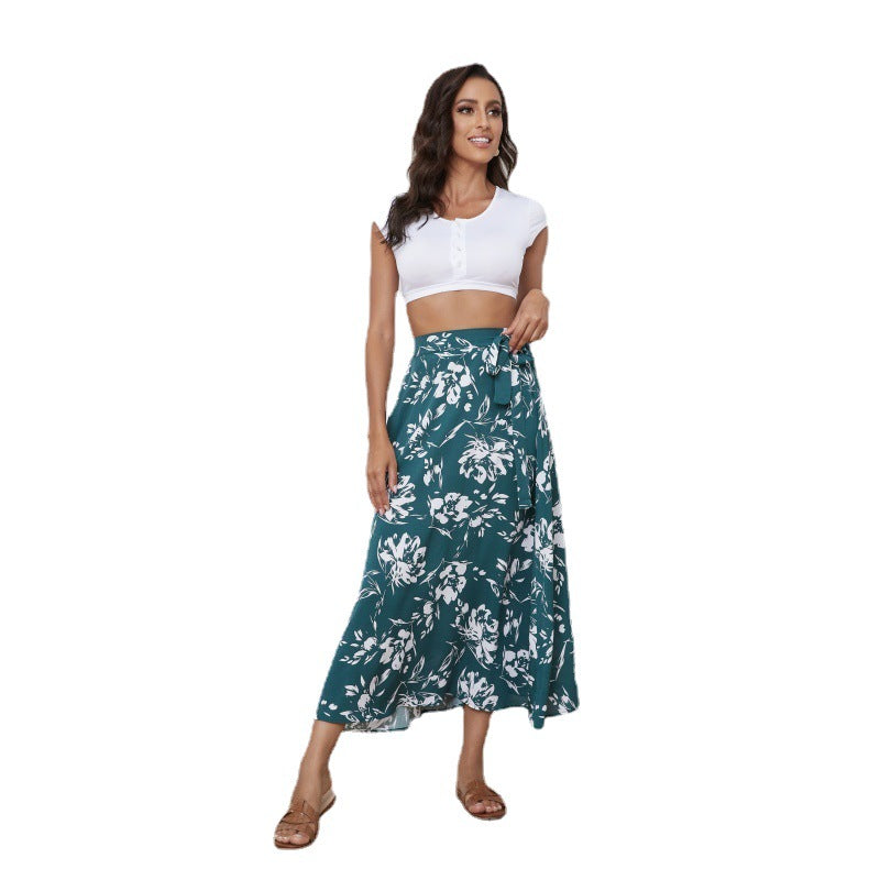 Fashion Floral Print Chiffon Women's Skirt
