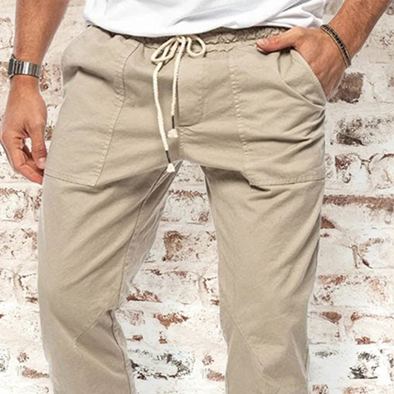 Casual Trendy Loose Men's Pants With Waistband