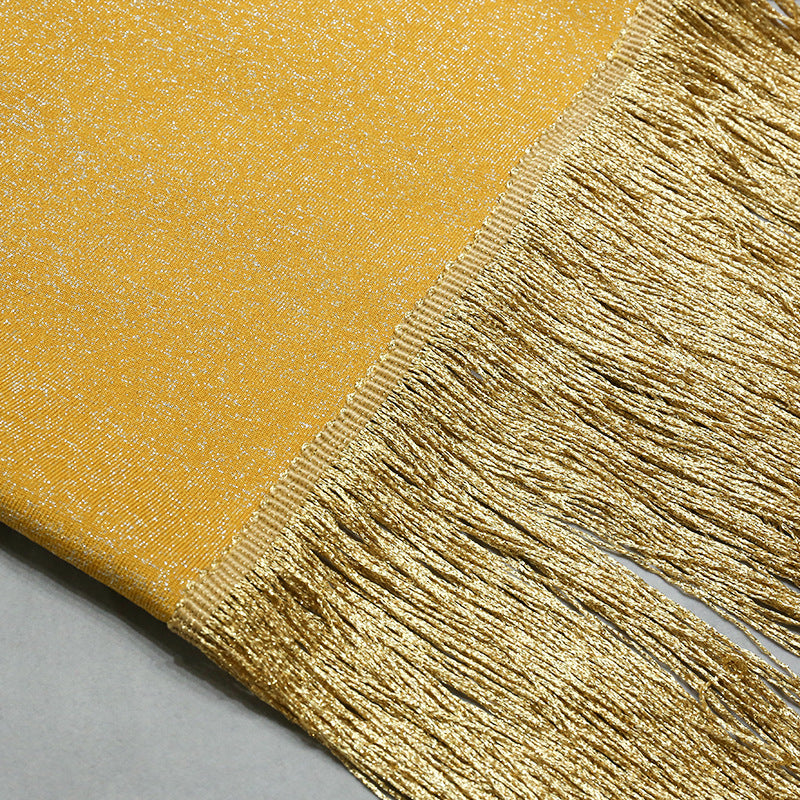 Gold Glitter Evening Women's Dress