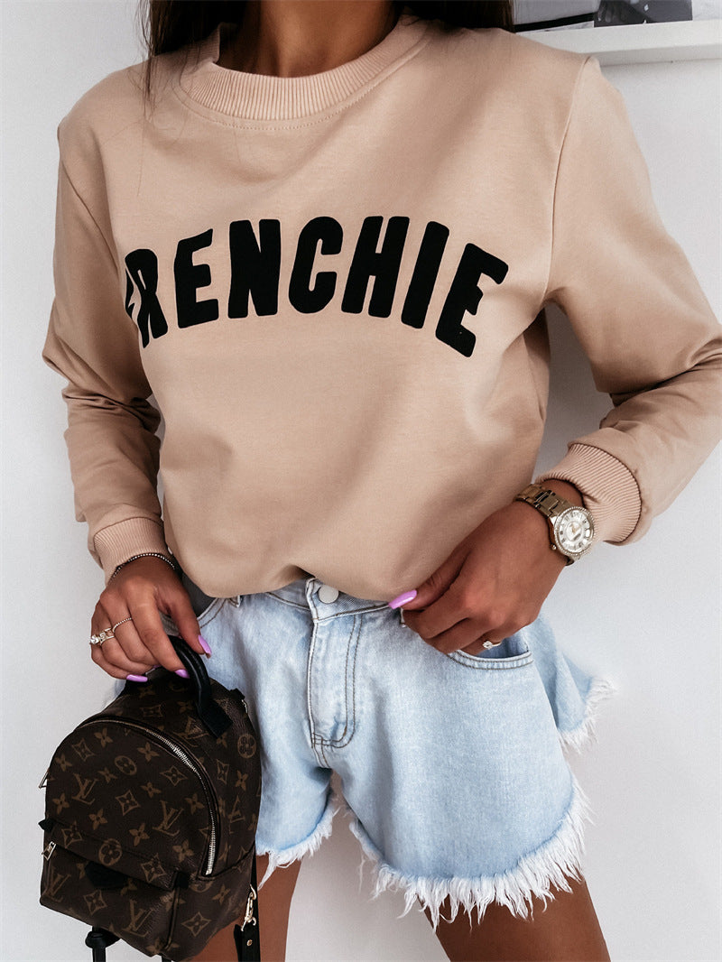Round Neck Capless Urban Casual Pullover Women's Sweater