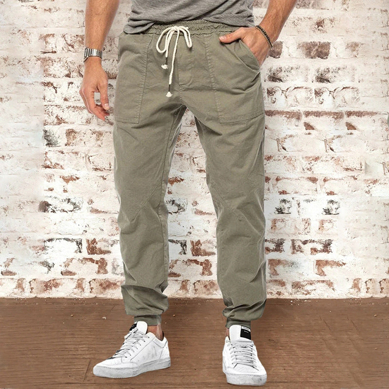 Casual Trendy Loose Men's Pants With Waistband