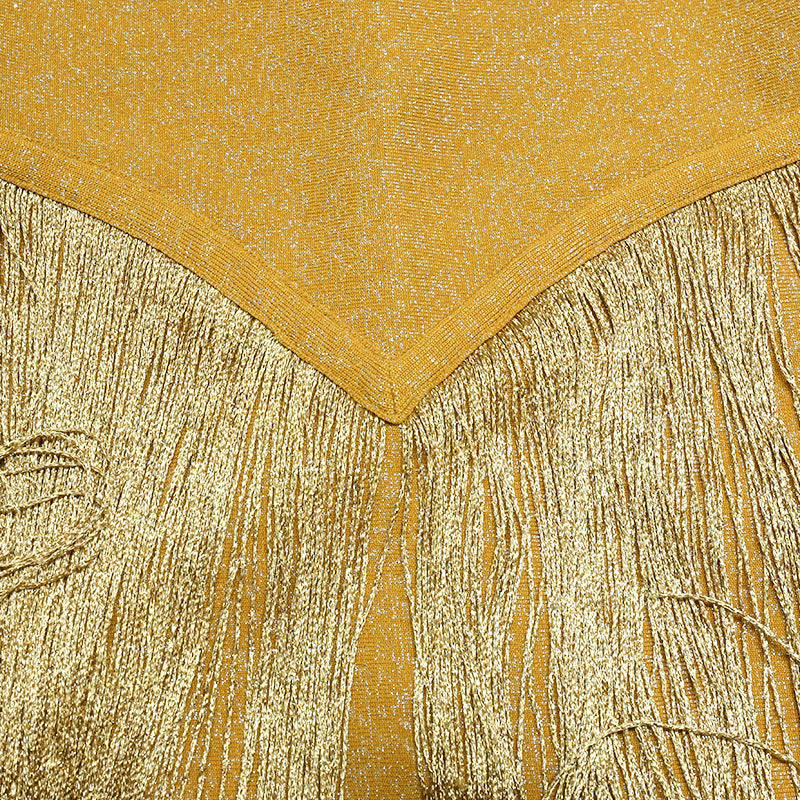 Gold Glitter Evening Women's Dress