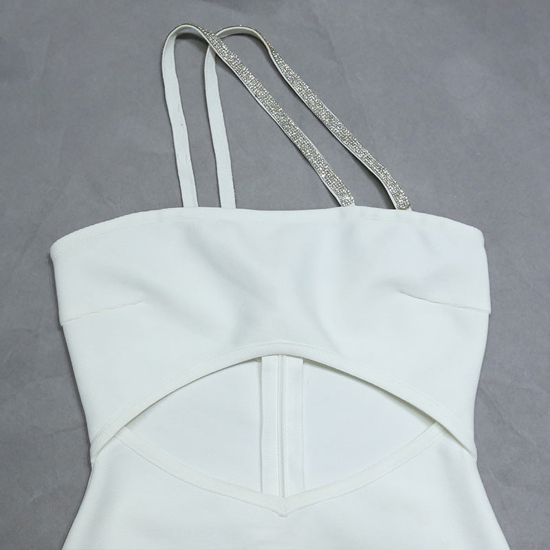 Cutout Slanted Shoulder Tube Top Women's Dress