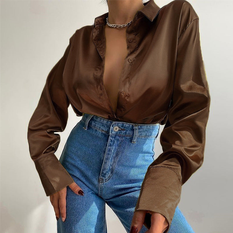 Cardigan Fashion Casual Top Women's Long Sleeve Shirt