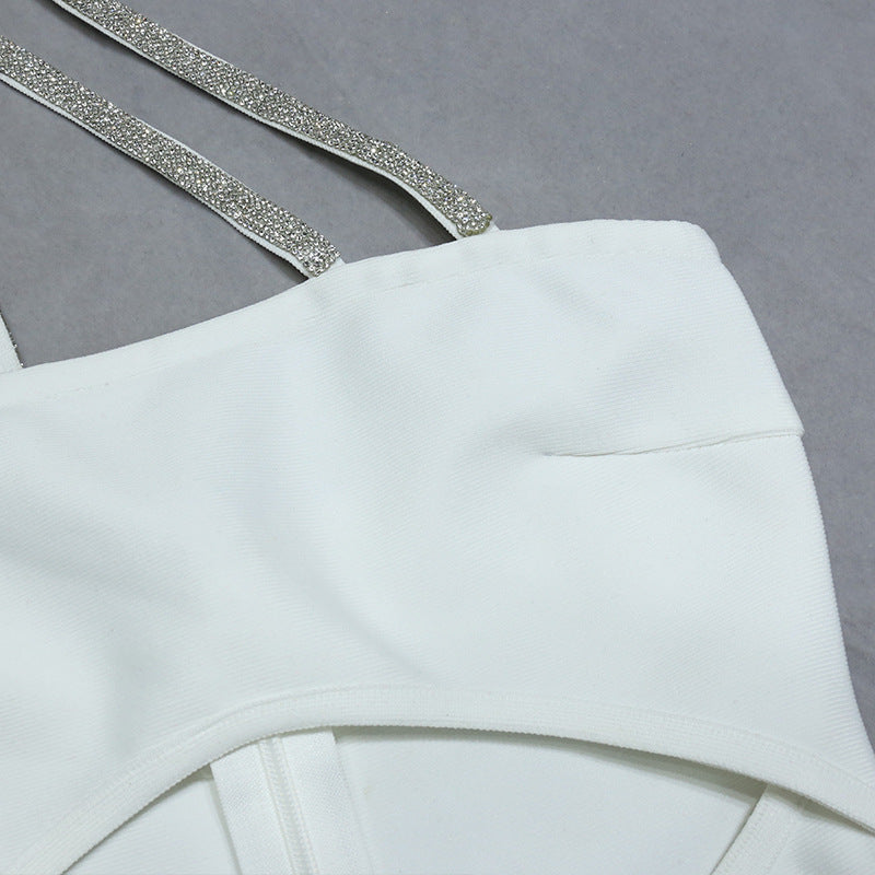 Cutout Slanted Shoulder Tube Top Women's Dress