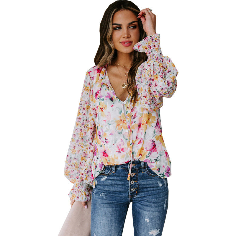 Loose Floral Women's Top