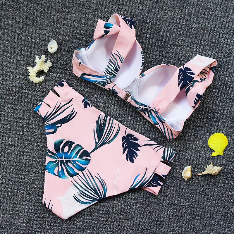 Fresh Print Split Women's Bikini Swimsuit