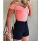 Gun Beads Solid Color Style Women's Shorts
