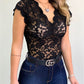 Lace V-neck Women's T-shirt