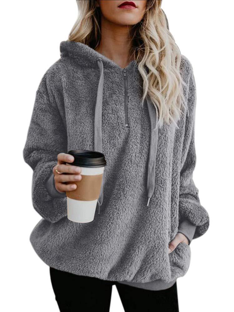 European and American long-sleeved hooded solid color sweater