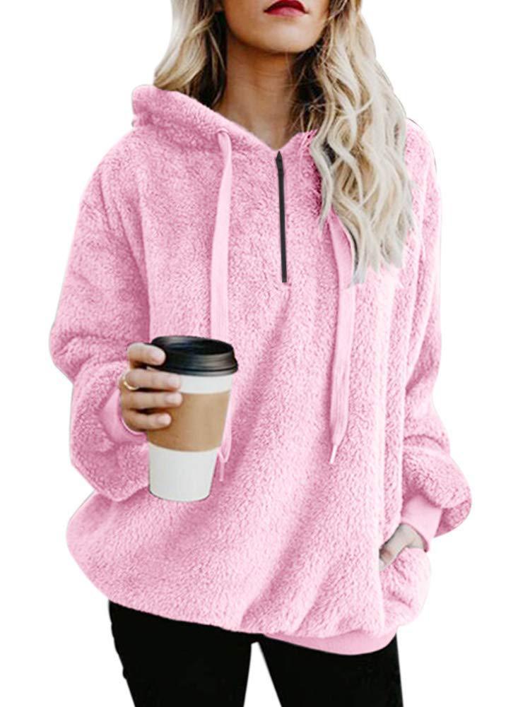 European and American long-sleeved hooded solid color sweater