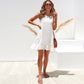 Round Neck Sleeveless Ruffle Loose Solid Color Women's Dress