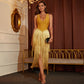 Gold Glitter Evening Women's Dress