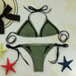 Split Mesh Hollow Women's Bikini Swimsuit